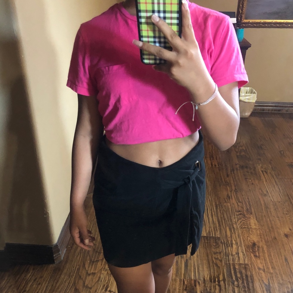 GB girls mini black velvet skirt